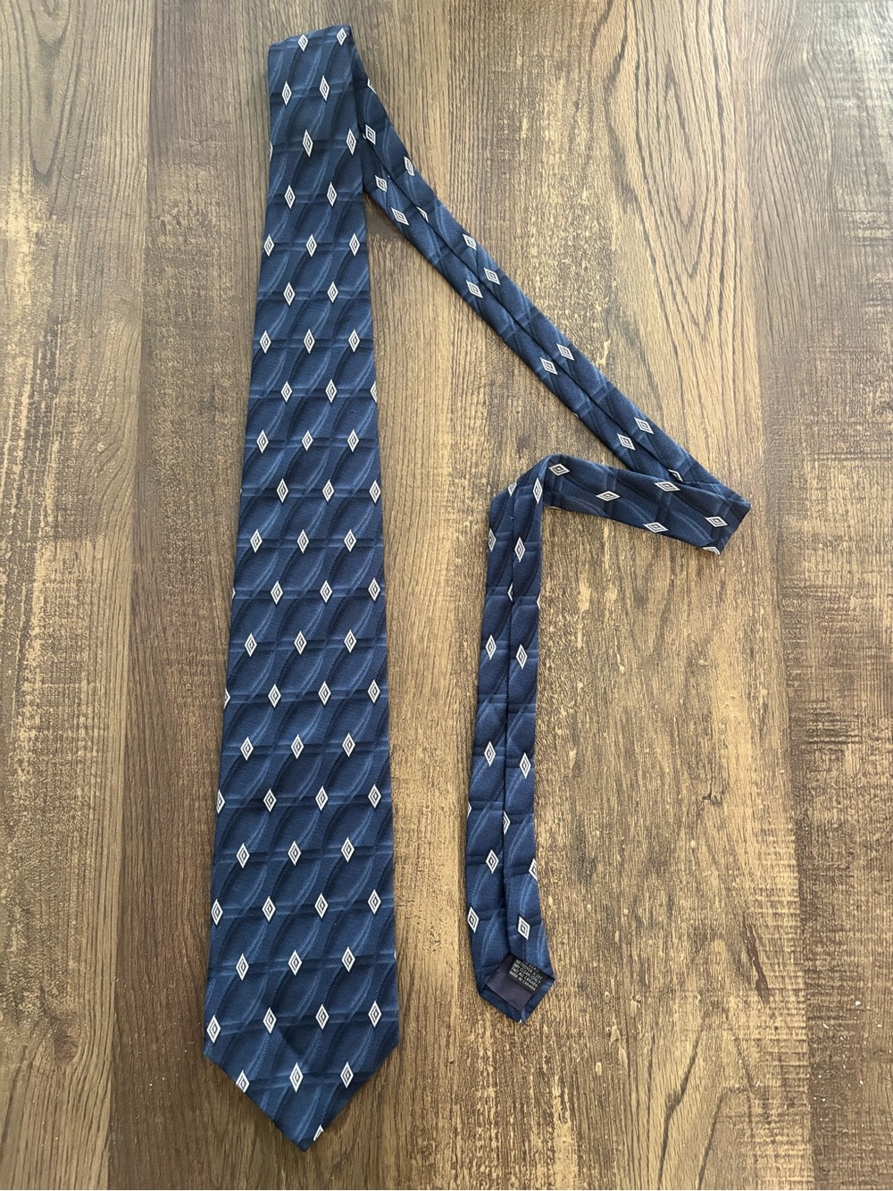 Dior Navy Tie with Diamond Motif